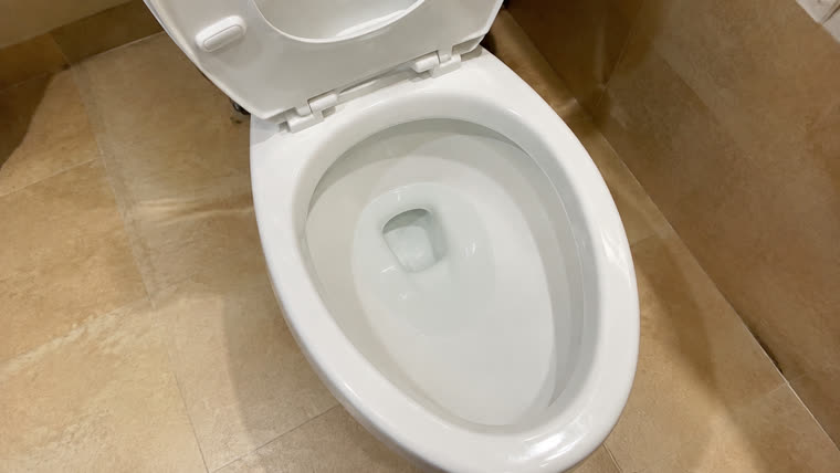 La même cuvette après un traitement FizzClean : blanche et impeccable